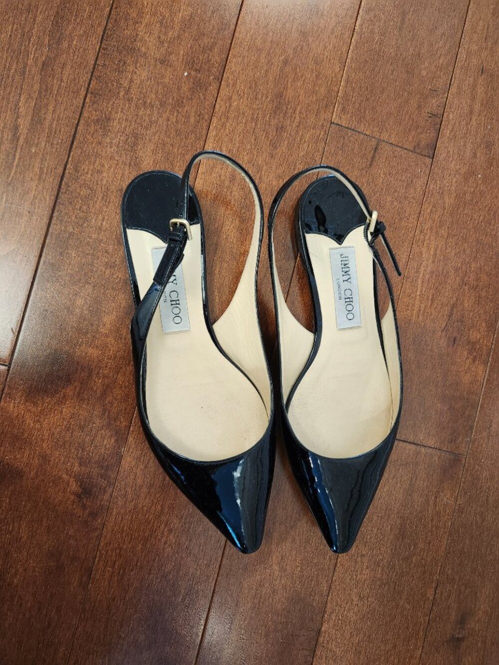 Jimmy Choo slingback flats in black patent leather size 37.5 - Picture 2 of 9